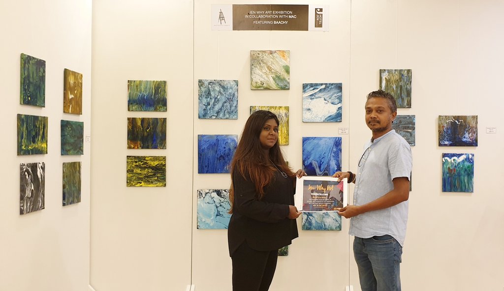 Maldivian_Art's tweet photo. Congratulations to @baachy2013 on your solo exhibition at @HotelJenMaldive ,exhibition is open for public till 29th November at Hotel Jen lobby.
#jenwhyart #art #exhibition #Maldivianartist #Maldives https://t.co/RllHEs758w
