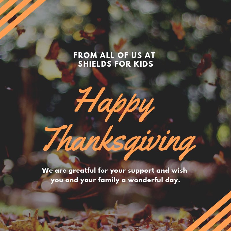 ShieldsforKids's tweet photo. Happy Thanksgiving! Black Friday and Cyber Monday are right around the corner! Shields for Kids is proud to be a part of this amazing program and you can join in too by clicking the link below and putting Shields for Kids in as your charity of choice.

https://t.co/YLHWui1H5Y https://t.co/DSBSotzn3T