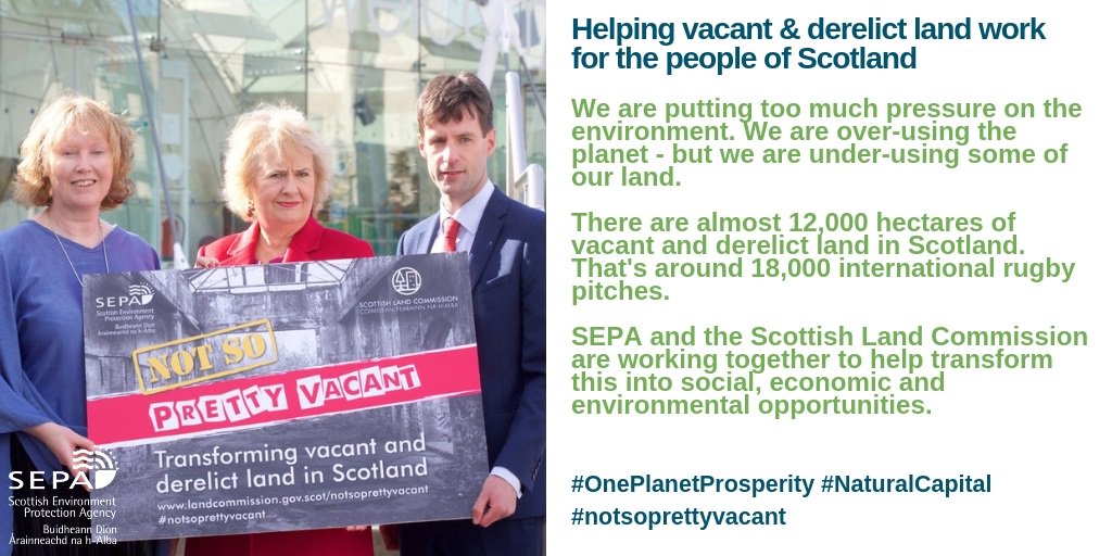 ScottishEPA's tweet photo. The innovative project between SEPA & @ScottishLandCom to help transform vacant & derelict land into social, economic and environmental opportunities. One example of better use of our #NaturalCapital Find out more at https://t.co/G47KS8Qf4X #OnePlanetProsperity #NatCapRoundtable https://t.co/B8eLAmAf6a