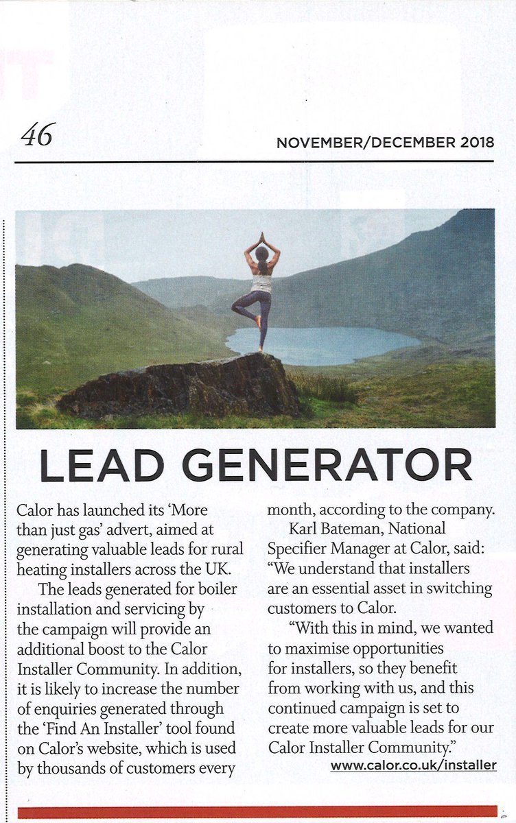 calorinstaller's tweet image. Look! We've been featured at HVP Magazine with the 'More than just gas' advertisement which will boost business for rural installers. #CalorInstaller #heatinginstaller #heatingengineer #installer #LPG #gas #rural
