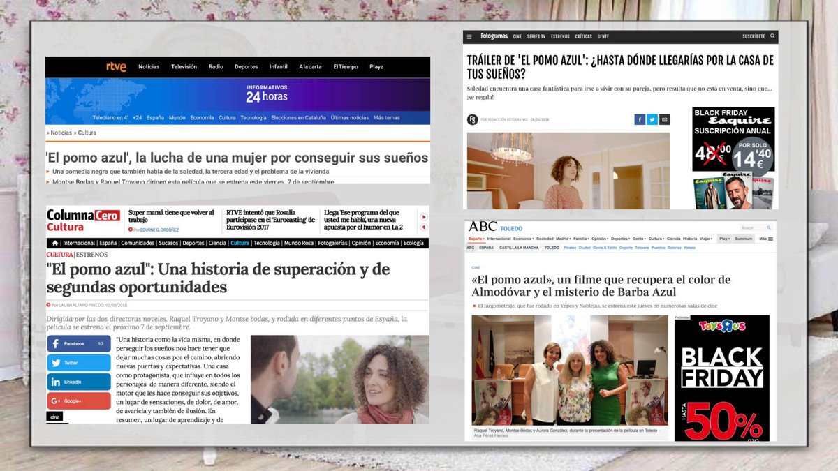 💙Seguimos soñando camino a los <a href="/PremiosGoya/">Premios Goya</a> @PremioForque  &amp; <a href="/PremiosFeroz/">Premios Feroz</a> - Gracias a los medios por su cariño y apoyo! <a href="/rtve/">RTVE</a> <a href="/ABC_Toledo/">ABC Toledo</a> <a href="/fotogramas_es/">Fotogramas - Cine</a>  @ColumnaCero 
El POMO AZUL "Una pequeña obra que transmite un gran mensaje de superación" #Cine #CaminoALosGoya19