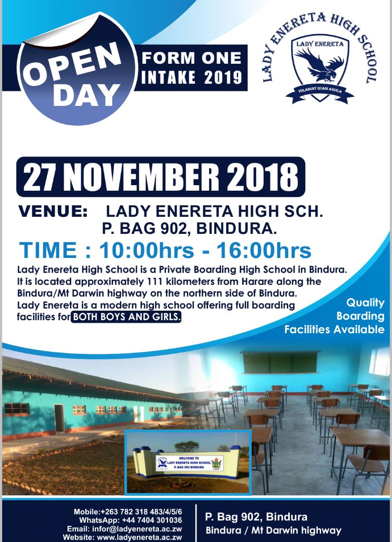 Lady Enereta High School On Twitter Our 2019 Form 1 Intake Open Day Is On 27th November We Welcome You All As We Open Your New Home For The Next 4 To