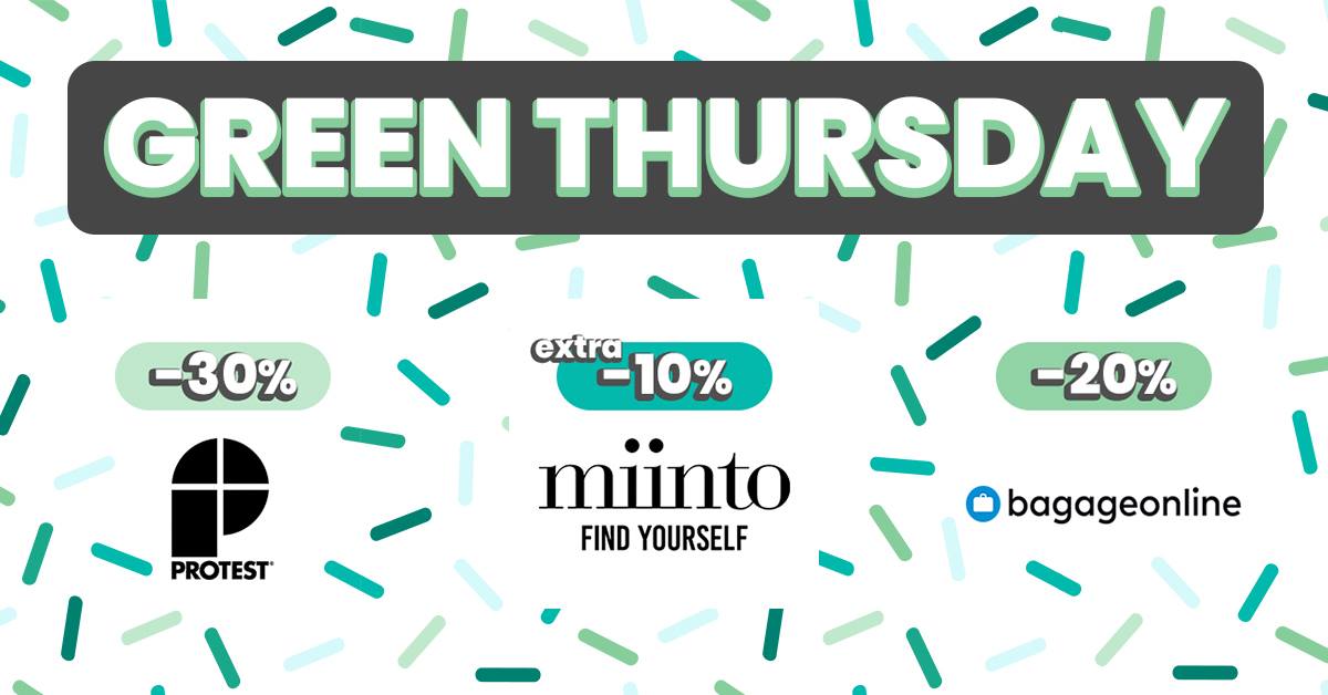✨ GREEN THURSDAY! | afterpay.nl/green-thursday ✨ 
YES! We zijn begonnen! Shop véél korting bij véél webwinkels met kortingscode 'GREENTHURSDAY', zoals Protest Sportswear, Miinto en Bagageonline 😍