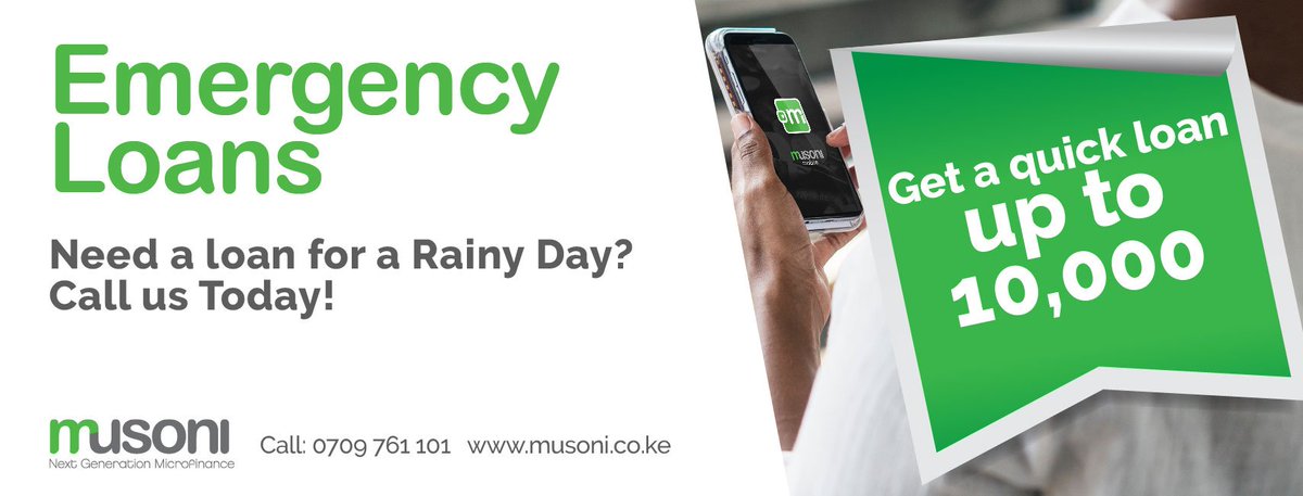 MusoniKenya's tweet photo. We understand that emergencies are part of life, that's why we purposefully developed a product to help you at your time of need... #MusoniMicrofinance #FinancialInclusion #EmergencyLoan #WepesiLoan https://t.co/R9ncXZ1AZ8