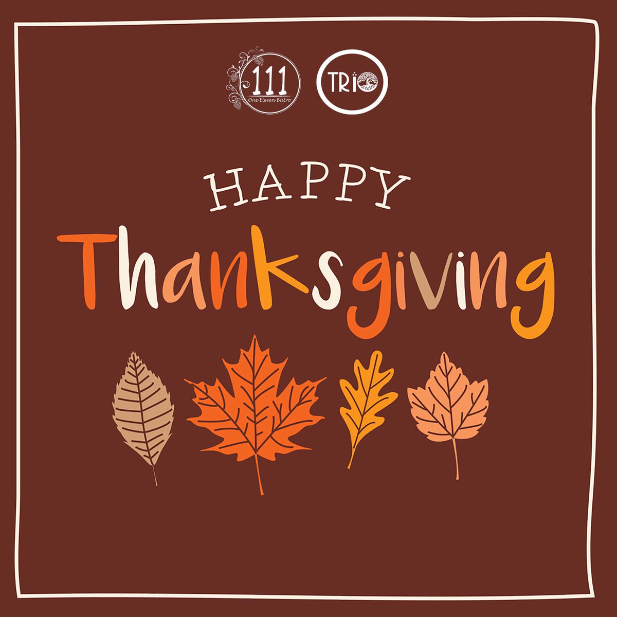 TrioTremont's tweet photo. Happy Thanksgiving from the @triotremont &amp; @111Bistro family! #TrioTremont https://t.co/1Ke4mA4VMj