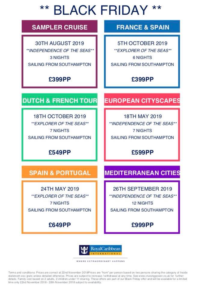 FarsleyTravel's tweet photo. 🔥🔥 Black Friday Deals from Royal Caribbean 🔥🔥
Call us on 0113 4677178
#cruises #sailing https://t.co/JwmzZN7G7R
