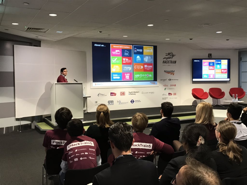 hackpartners's tweet image. Apruva Sinha of @networkrail approaches the stage to discuss with the audience how rail has been innovated over the years and potential areas of innovation for the future #hacktrainconf