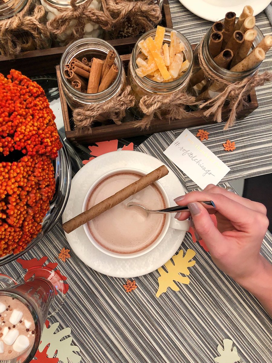 Warm up your Thanksgiving with our hot chocolate and cider bar during brunch at Café des Architectes. #HappyThanksgiving!