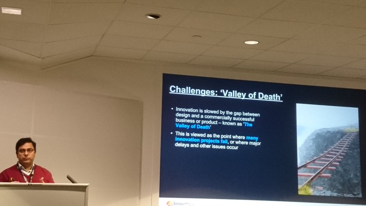treadlightly08's tweet image. How do we get our innovations through the Valley of Death and into reality? We need #UKRRINannual's Routes to Market and clear strategy from clients to show where the demand is. Apurva Sinha speaking at #hacktrainconf