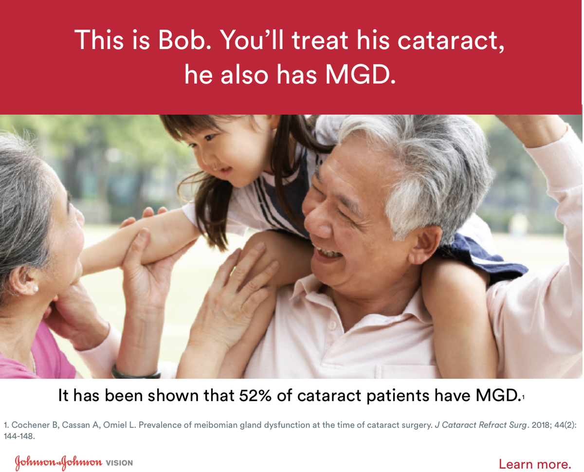 MGD might be affecting your patients after cataract surgery. Are you treating it? Learn more at bit.ly/2AcrDxX