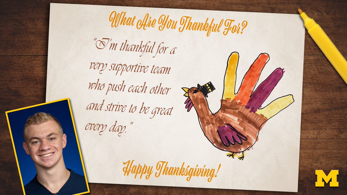 umichswimdive's tweet photo. We’ve got so much to be thankful for. Happy Thanksgiving to everyone! #GoBlue https://t.co/ht92I9QCoY