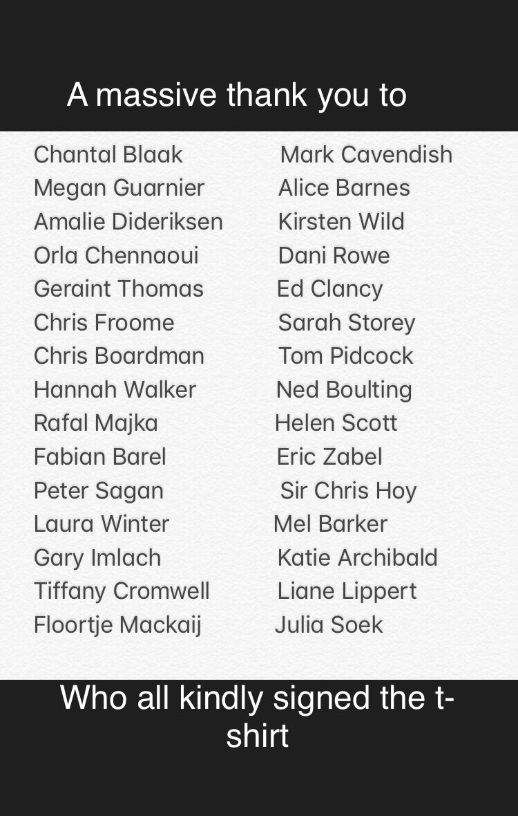 RubyWIsaac's tweet photo. PLEASE HELP US SHARE THIS

This year I have been asking many top cyclists to sign a t-shirt for the Ride For Charlie fund,link in bio

If you would like to make an offer to own it please send us a message with your offer and the highest one gets it
All proceed to the fund

Ruby X https://t.co/IgZ3HctuRi