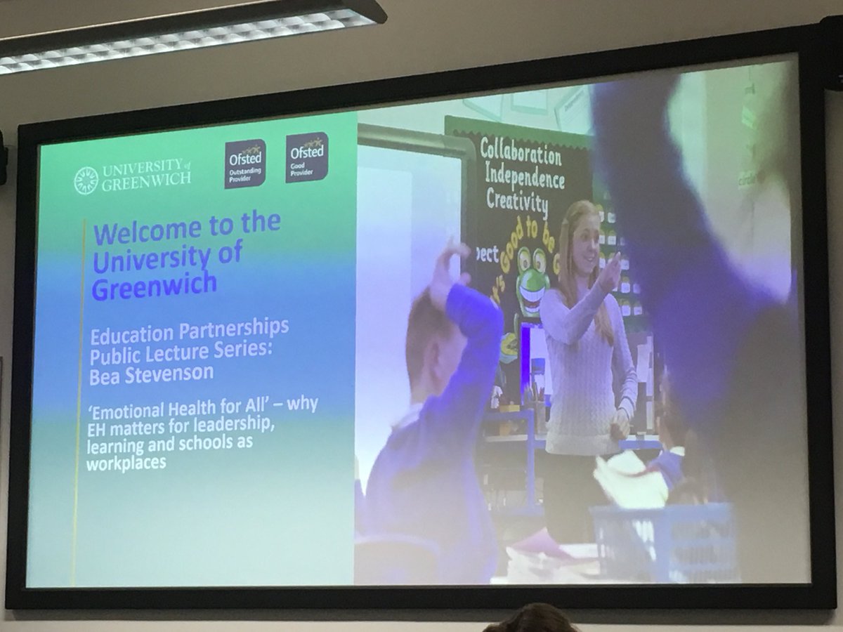 HernhillSchool's tweet photo. Eight Hernhill staff are spending the evening at a lecture on why emotional and mental health matters in schools @UniofGreenwich #ImportantCPD https://t.co/kZNiOs6wmZ