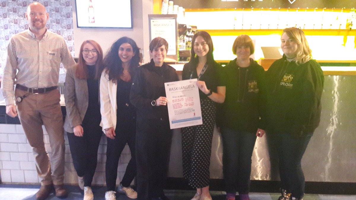 PSOSDundee's tweet photo. #ASK4ANGELA is a sexual violence campaign which is aims to help people who feel unsafe or uncomfortable in the company of others within pubs &amp; clubs across Dundee. Individuals use the code word 'Ask for Angela' to bar staff to alert them that they require help. https://t.co/lcyfLBiWMC