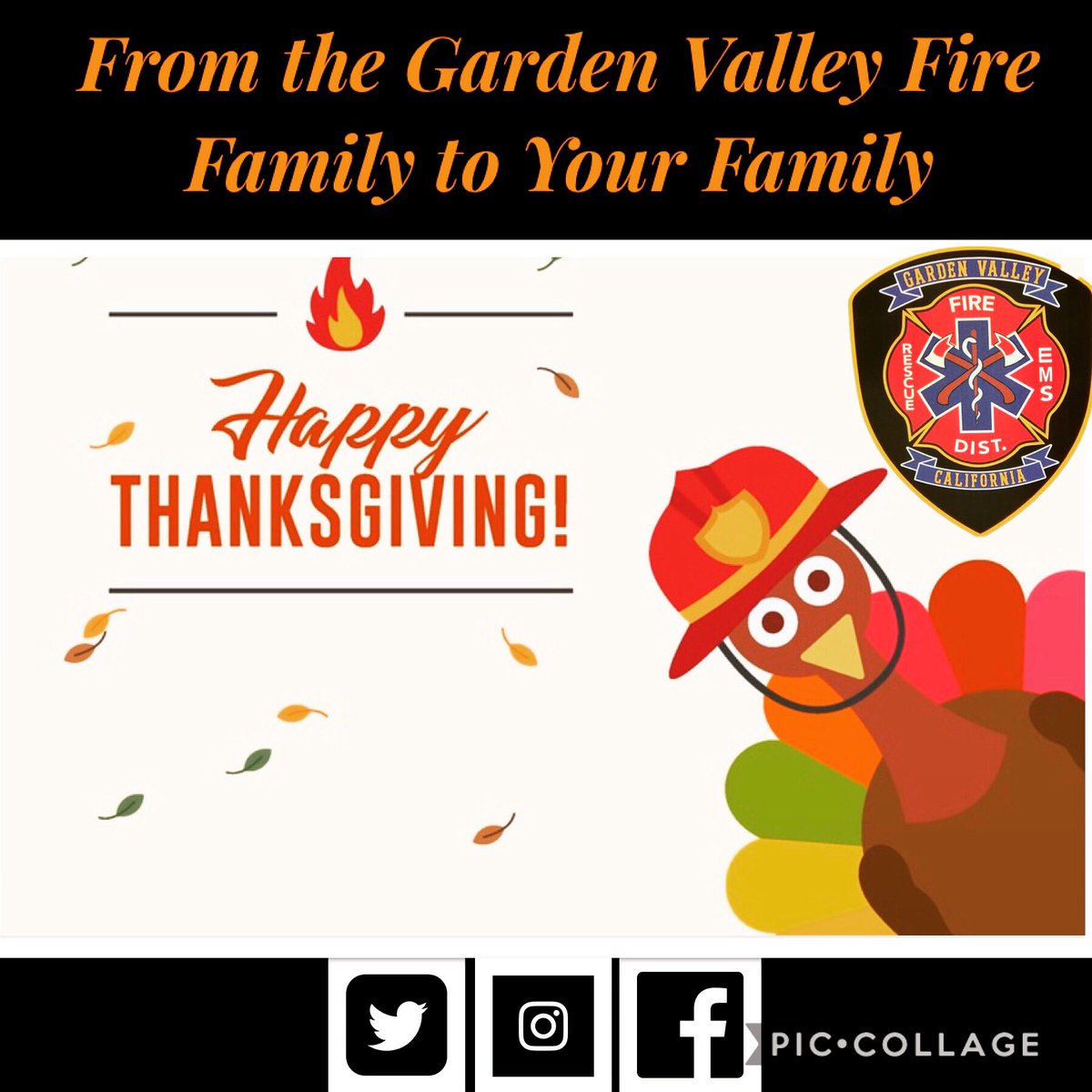 GVFPD's tweet photo. #thanksgiving #community #blessed #firesafety https://t.co/EflDt0PyoO