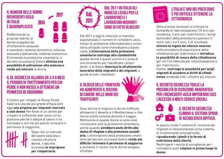 nonunadimeno's tweet photo. Perché siamo contro il #DecretoSicurezza punto per punto.
#apriamolefrontiere
#liberxtuttx di andare e di restare.
#agitazionepermanente
#verso24N tutte in piazza! https://t.co/isf55vxaq5