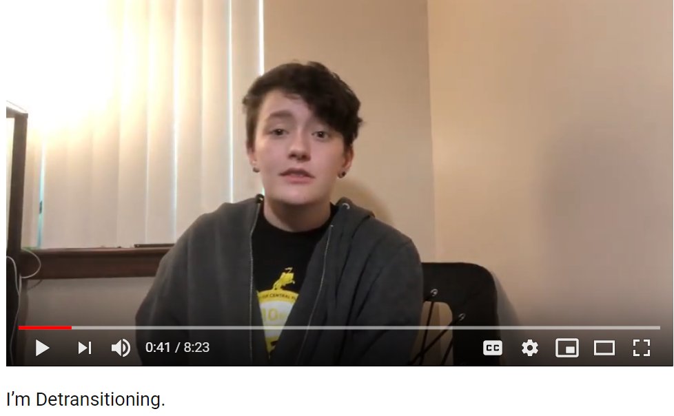 FtMdetransed's tweet image. "As a transguy I felt like I was wearing a mask, trying to cover up for who I was..... I was depressed, and I needed a quick change" /Max, just reidentifyed
#desisting #reidentify 
youtube.com/watch?v=AVW0U0…
