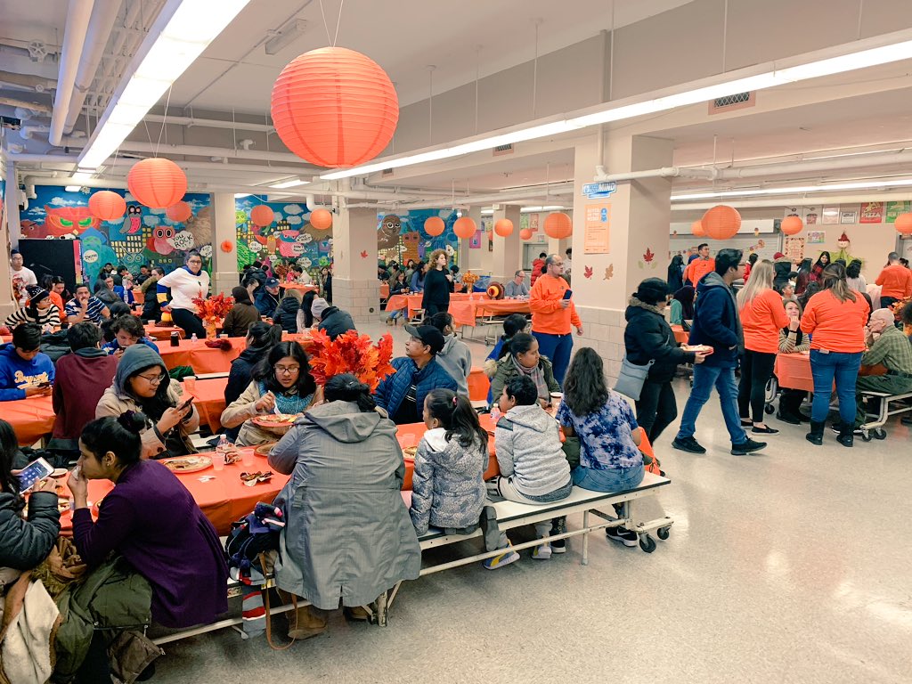 WCBMathScience's tweet photo. Celebrating Thanksgiving with our students and their families at our annual Thanksgiving Breakfast at @WCBryantHSLIC!!! This is what a community school looks like! Happy Thanksgiving to all! #CommunitySchools #championsforchildren @NDwarka1 @DOEChancellor @NYCSchools https://t.co/TgbPYu7hna
