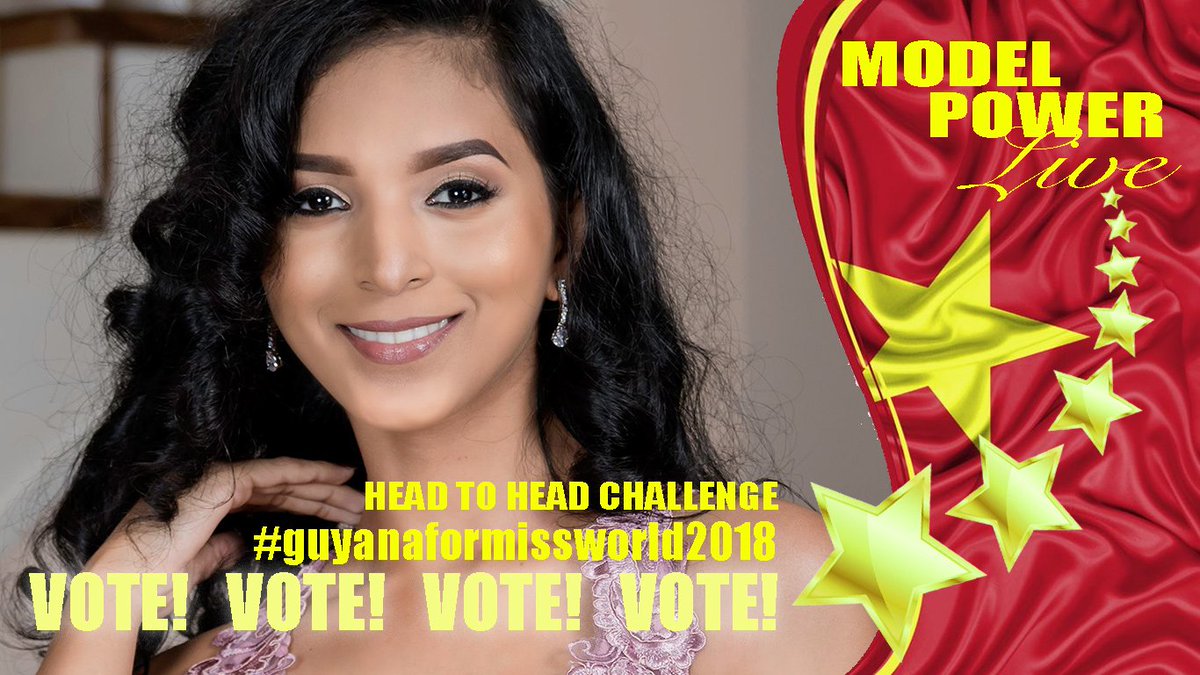MissWorldGuyana's tweet photo. #GUYANAFORMISSWORLD2018
HEAD TO HEAD CHALLENGE VOTE
https://t.co/Aldf4ajT5k
#modelpowerlive #china
@XHNews
#Like #her @facebook
https://t.co/Aldf4ajT5k
@MissWorldLtd @VisitSanya @ChinaDaily @PDChina https://t.co/VpgbCsDZoB
