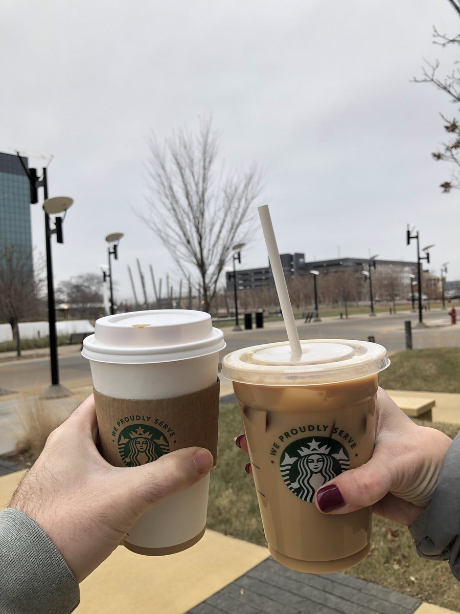 ThePaulDriscoll's tweet image. 28°? @BlairDriscoll_ still gets her coffee iced.