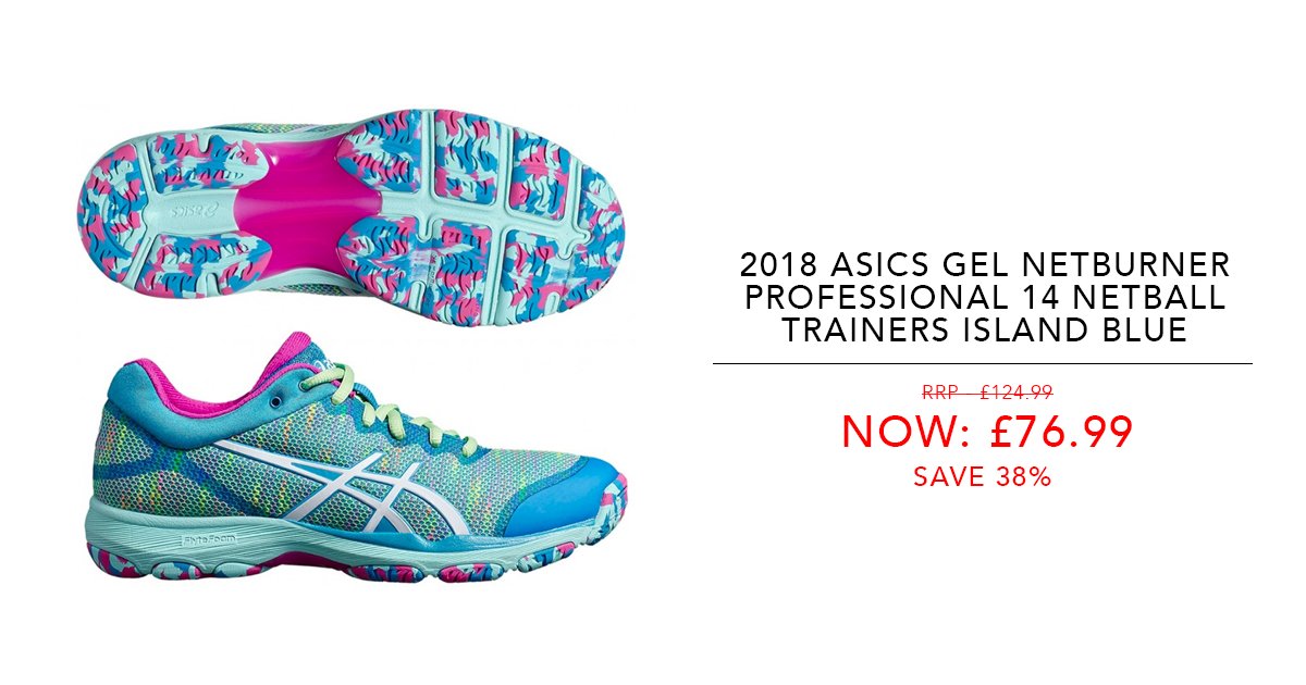 asics gel professional 14 4101 island blue netball trainers