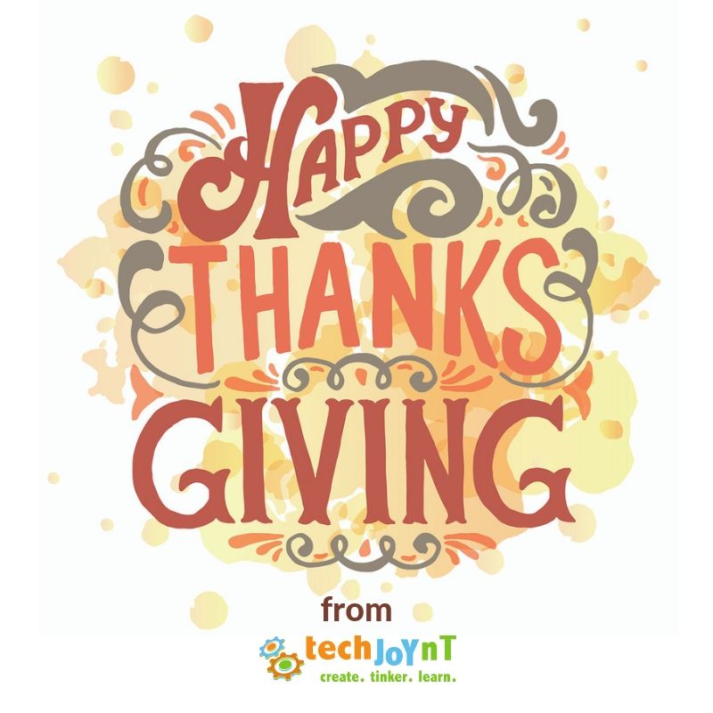 Hello! Just wanted to let you know we'll be closed for Thanksgiving on Thursday and Friday but will be working as usual on Saturday. See you then! 😊

🍂 Sending you and your family tons of blessings and good wishes. Happy Thanksgiving! 🎈

Sincerely,

The techJOYnT team.