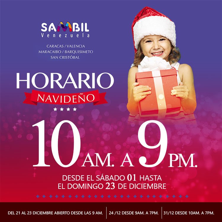 tusambilccs's tweet image. #SambilInforma nuestro horario extendido durante la temporada navideña #NavidadSambil