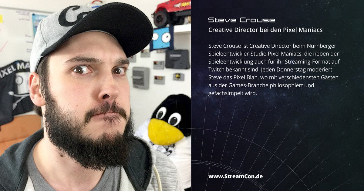 Stream_Con's tweet image. Steve Crouse nimmt Kurs auf die #StreamCon. Der Creative Director von den @pixel_maniacs wird an dem Panel zum Thema "Konzeptionelle Herausforderung im Streaming" teilnehmen. Seid dabei und besucht die #StreamCon am 29.-30. November in #Oberhausen!