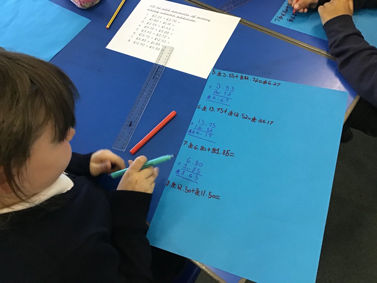 BartonCloughY3's tweet image. We have been practicing our addition skills with money, using column method to add two amounts not forgetting to add our pounds sign and the decimal point! #mathsproject #xmasparty