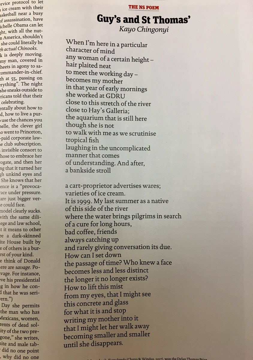 The @NewStatesman poem: Guy's and St Thomas' by @KayoChingonyi
newstatesman.com/culture/poetry…