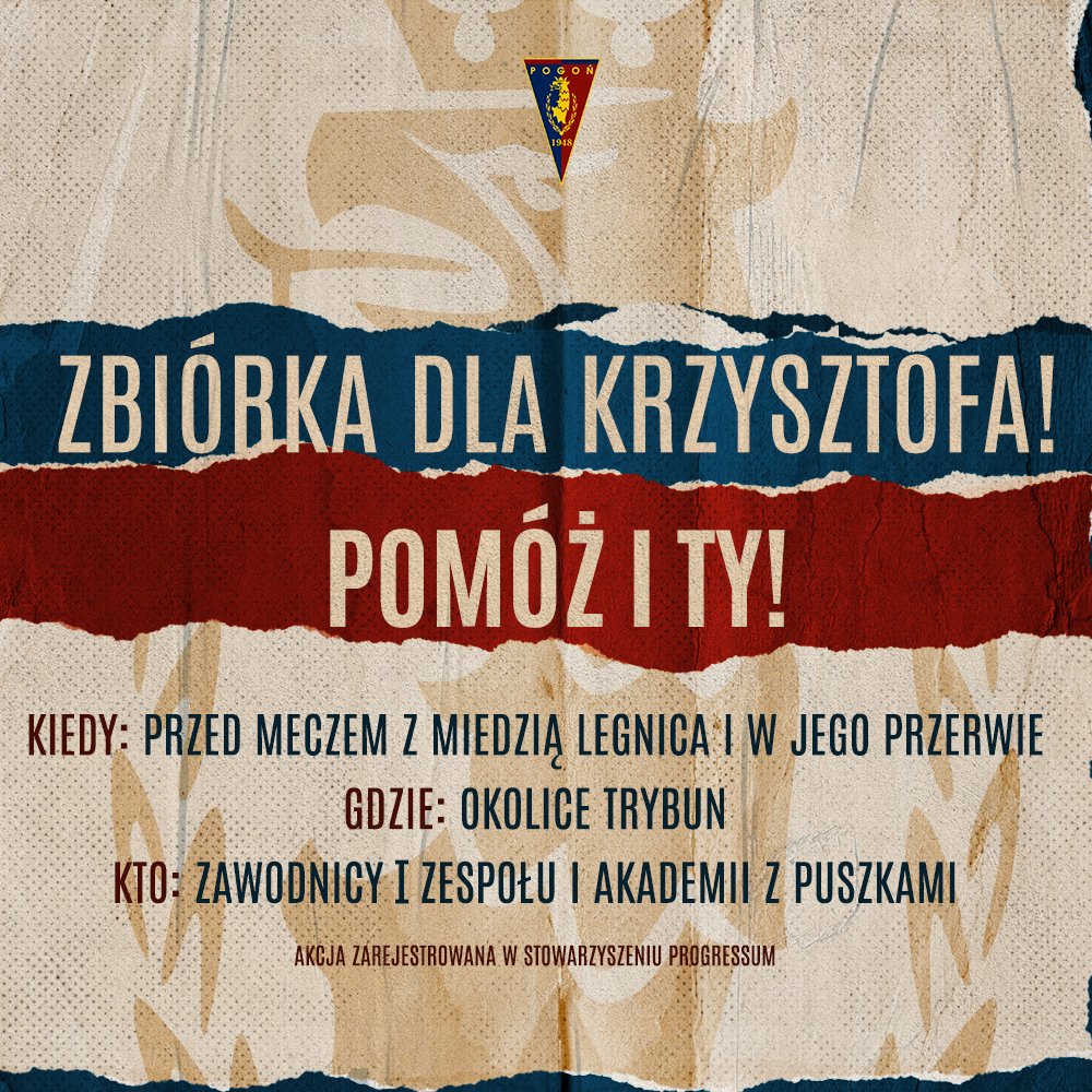 Krzysztof jest tatą jednego z zawodników <a href="/akademiapogoni/">Akademia Pogoni 🏆</a>. Wiosną w wypadku samochodowym stracił nogę. Pracował jako zawodowy kierowca 💰
"Jestem zdeterminowany, by wrócić do sprawności i odciążyć żonę. Marzę, by zagrać z moim synem w piłkę"
Więcej ➡ bit.ly/ZbiórkaKrzyszt…