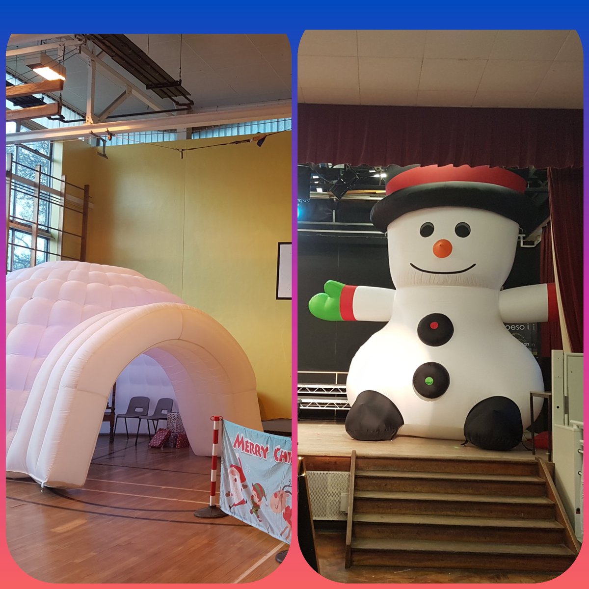 Snowman &amp; Igloo all set up ready for Christmas Fayre tonight <a href="/dyffrynaman/">Ysgol Dyffryn Aman</a> <a href="/Dyffrynamanpe/">YsgolDyffrynAman PE</a>