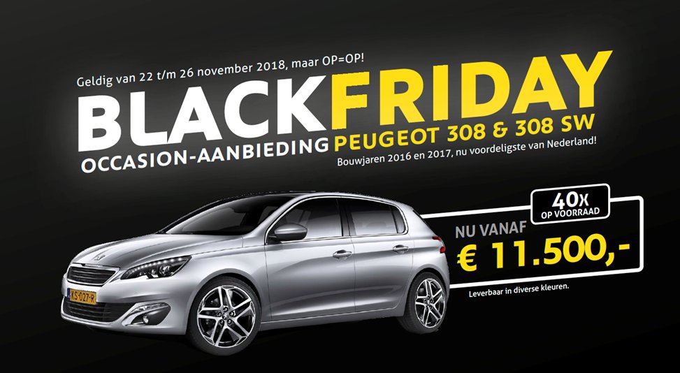 APGOmmen's tweet photo. BlackFriday OCCASION ACTIE op de Peugeot 308 5-deurs en SW (Benzine en Diesel) met lage km-standen en een rijke uitrusting! OP=OP! https://t.co/MBElE7hqGw https://t.co/lL2MPSU8vd
