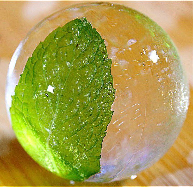IceIves's tweet photo. Our new Mint infused ice sphere!  Add that wow factor to your Drink!! https://t.co/Ks6wWeDWTm