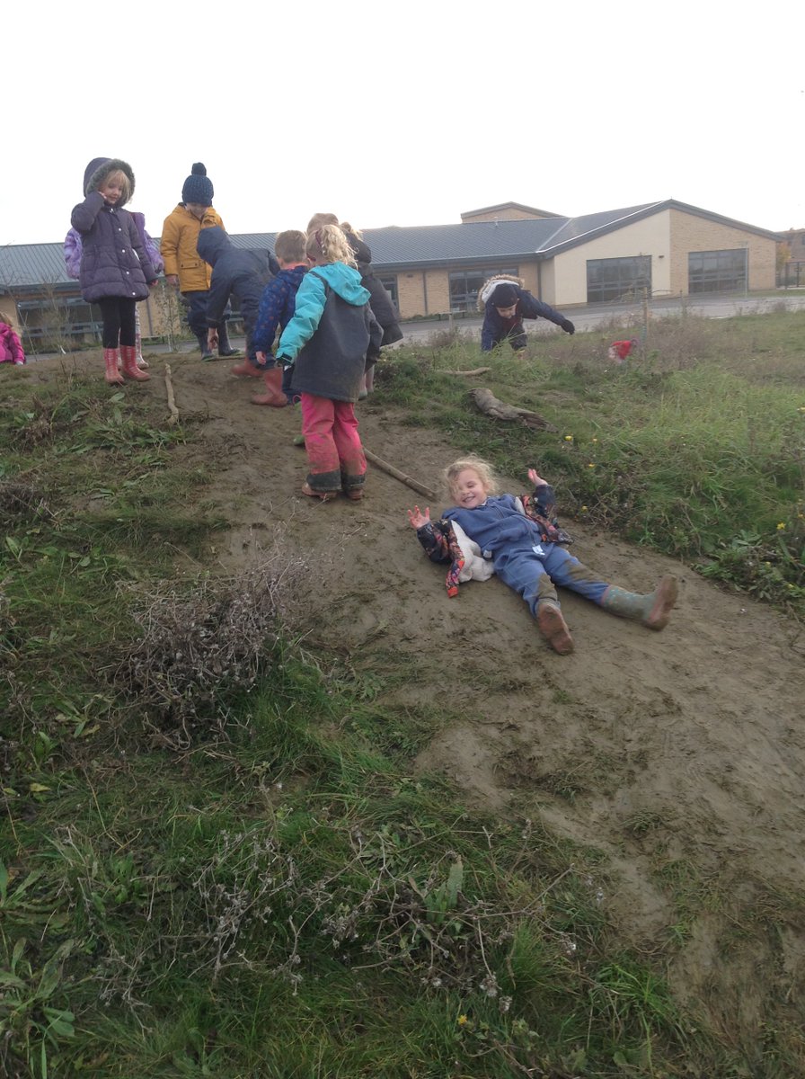 ButterflyIOE's tweet photo. @ButterflyIOE had great fun this week with the weather turning cold and wet. In forest school they made stick pictures and had fun sliding down the mud slides! https://t.co/MMYQsKf631