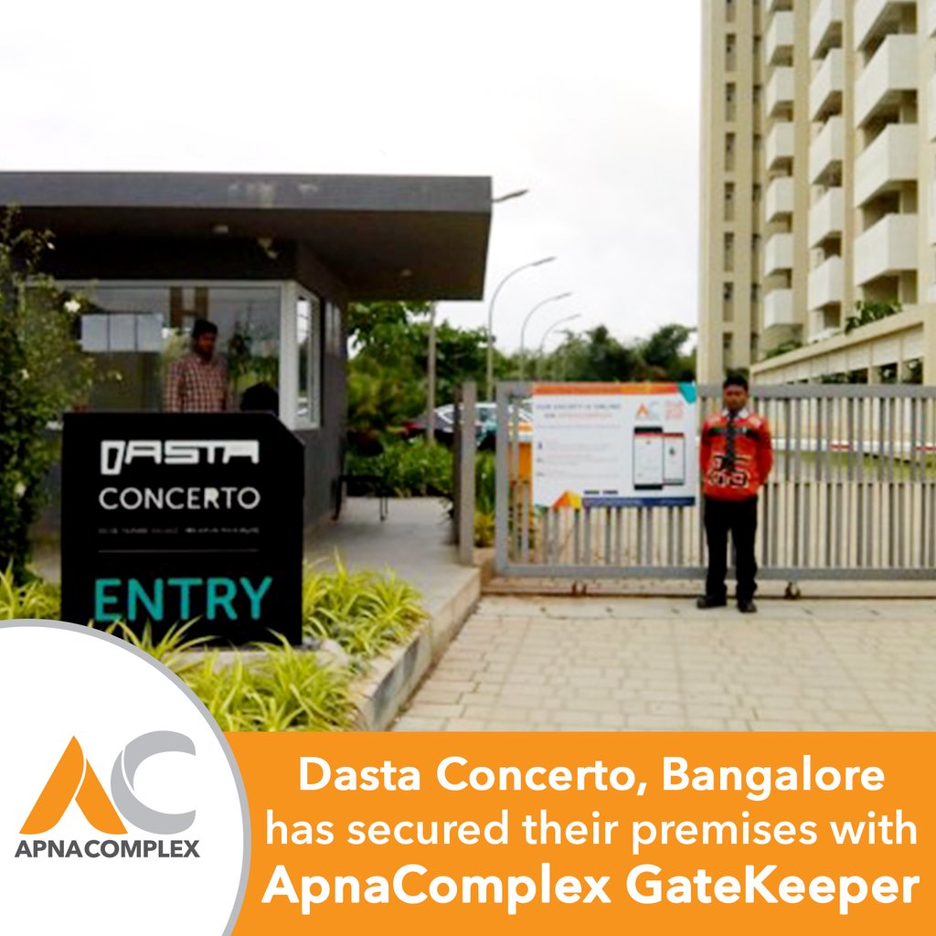 ApnaComplex's tweet photo. Dasta Concerto, Bangalore is live on #ApnaComplex #Gatekeeper. Gatekeeper has helped make life in Dasta Concerto convenient and its gates more secure.

Know more at https://t.co/Cu2ebQ7flU

#MakingSecurityConvenient #GateSecured #SecureCommunities #Apartments #Apartment https://t.co/jta5J5MY9M