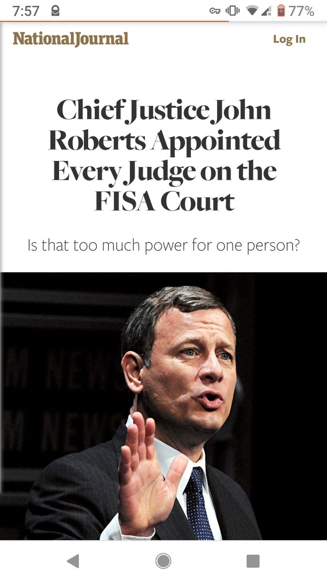 6) If we're dealing with really serious FISA abuses, wouldn't it stand to reason that Roberts is also in the cross hairs? I've asked myself this question several times, why did he, or has he, done nothing? The public is alarmed, not a peep?  #QAnon