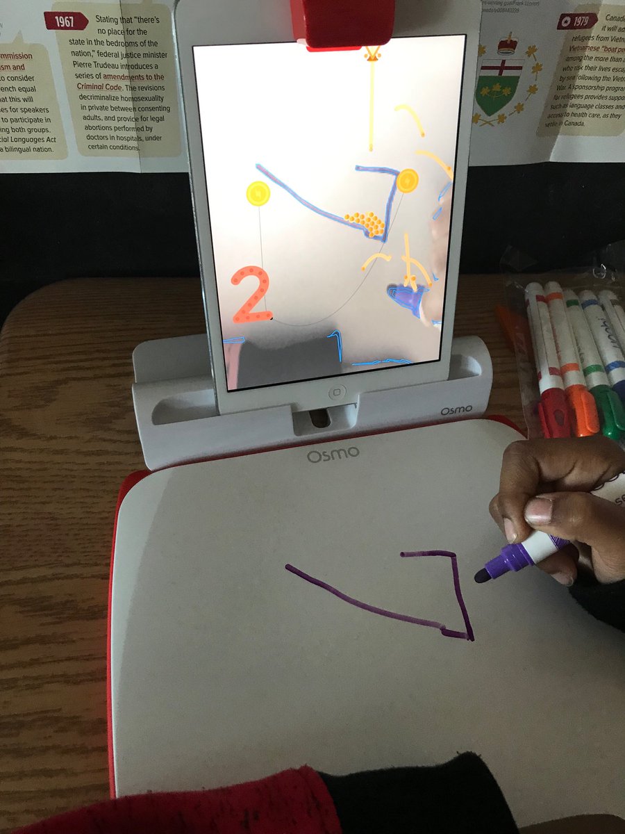 lcgk93's tweet photo. Ss in  ISP -LD classroom engaged working with Osmo math tool to create angles and trajectories to solve problems ⁦@GeneralMercerPS⁩ ⁦@hellarooch⁩ ⁦@LC4_TDSB⁩ ⁦@TracyHayhurst⁩ https://t.co/qSzzvlpMEm