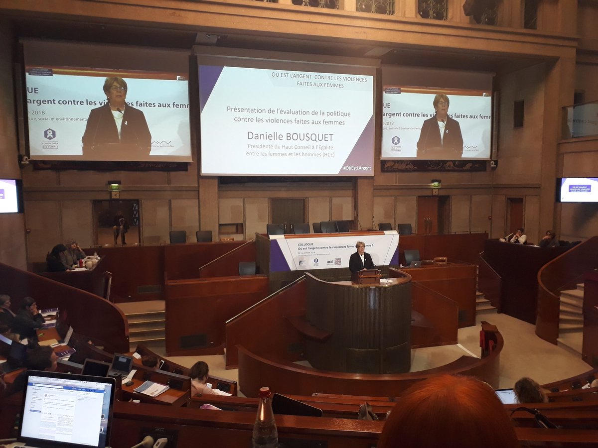 Au <a href="/lecese/">CESE</a> colloque #OùEstLargent contre les violences faites aux femmes, plaidoyer de <a href="/dabousquet/">Danielle Bousquet</a> <a href="/HCEfh/">Haut Conseil à l'Egalité</a> pour un fort investissement de l'Etat "Quand l'Etat n'investit pas, les femmes payent!" #25Novembre
