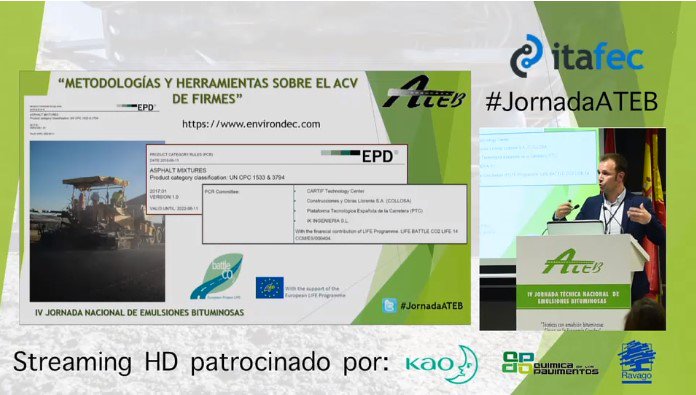 battleco2life's tweet photo. .@albertomoral_ habla de las Reglas de Categoría de Producto específicas para las mezclas asfálticas que se han llevado a cabo en el proyecto #LIFE BattleCO2

➕info: https://t.co/WCdzWPhTbj https://t.co/2CZG98c89V