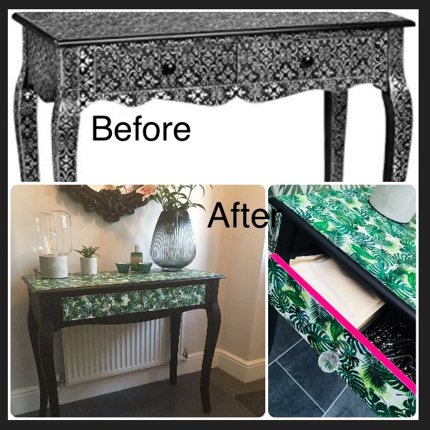 LeahNorris's tweet photo. One of my funky revamps. Love a tropical leave print #interiors https://t.co/g066ePPtjs