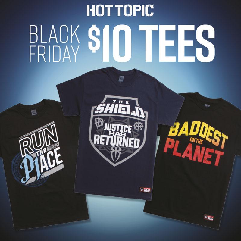 $10 WWE tees at Hot Topic online 