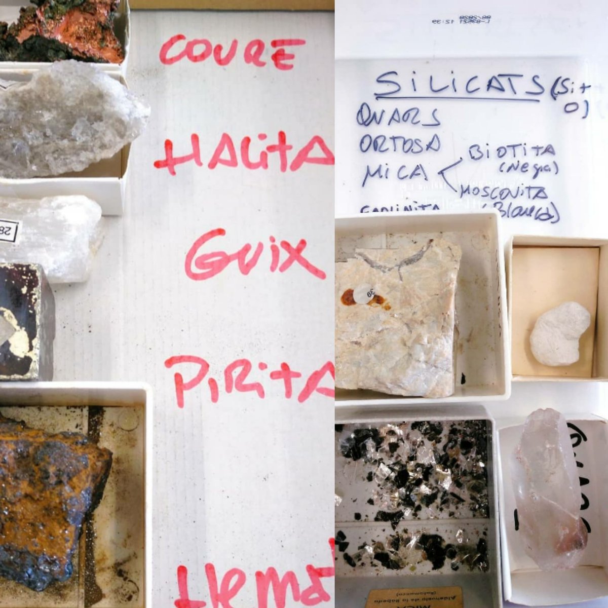 RFranklinBlog's tweet photo. #minerals #nosilicats #silicats #nativeelements #elementsnatius #pràctiques1rESOJA #pràctiqueslaboratori #Geologia1rESO https://t.co/2HXKyKBWZM