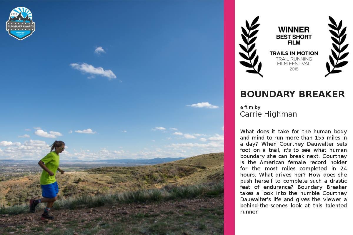 trailsinmotion's tweet photo. Big shout out to @carriehighman who walks away with the award for BEST SHORT FILM, in this years @FleetFeetSports filmmaker awards. Fantastic insight into what makes @courtdauwalter tic. High fives all round to this team! @dreamlensmedia  #trailsinmotion6 https://t.co/cJEjZ7YYjN