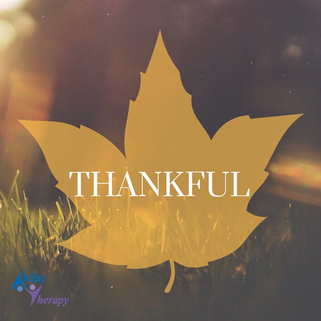 GetTherapyToday's tweet photo. As a company, we want to wish you all a Happy Thanksgiving! We are thankful for all the hardships &amp; growth that we've encountered along our individual journeys. 🍁 #Thanksgiving #Grateful #AbilityTherapy #FindYourAbility #FreedomToMove #LiveFreely https://t.co/Kjre0HDAan