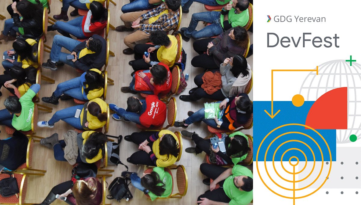 gdgyerevan's tweet image. Are you ready for DevFest 2018? 
This year&apos;s DevFest Conference to be held in Yerevan, ISTC on Dec 15.
More details coming soon!
#Devfest2018 #GDG #GoogleTechnologies #DevFestStories #Armenia
Join us on Meetup meetup.com/GDGYerevan/eve…