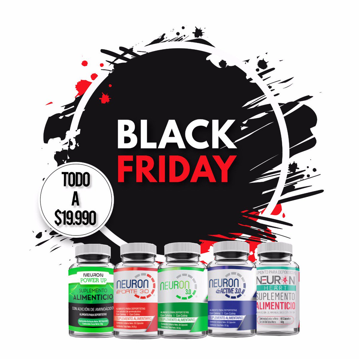 NeuronChile's tweet image. 💥¡Comenzó el BLACK FRIDAY de Neurón!💥 Aprovecha este precio increíble $19.990 solo por 48 horas 💣. ¡Apúrate 🏃‍♂🏃‍♀y no te quedes sin tu Neurón! 
Neurón: Energía, Memoria y Concentración al 110% ⚡⚡

neurotroopics.cl/collections/bl…