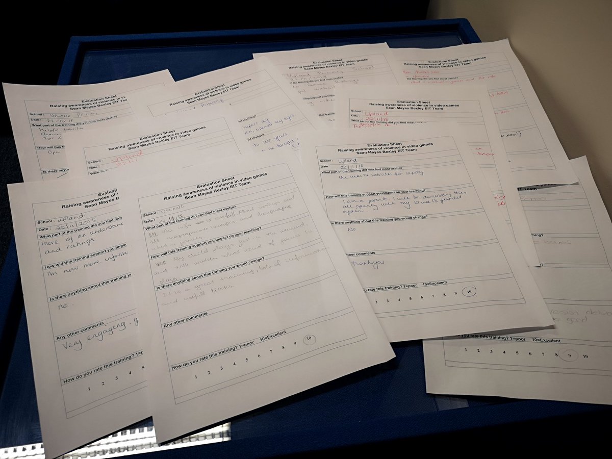 Fantastic feedback from our parents following on from 'Raising awareness of violence in video games' training. #bexley #primary #videogaming #edchat #edtech