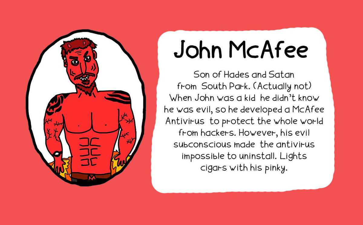 Tokenville_TV's tweet photo. The Great and Terrible John McAfee @officialmcafee. He'll go to any lengths to get the Mass Adoption before the Magical Crypto Friends!
#mannotaur #MNTR #MNTR_Art #tokenville https://t.co/rX6gzvGida