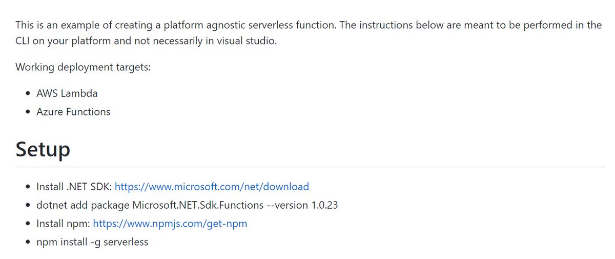 Platform Agnostic #Serverless Hello World Example in C# — Runs on both #AWSLambda and #Azure Functions. An interesting tutorial github.com/minusreality/a…